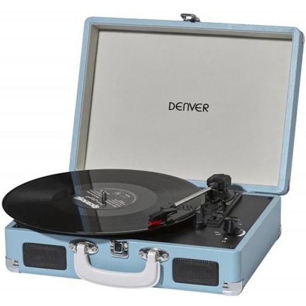 DENVER VPL-120 sininen vinyylilevysoitin - USB - Kaiuttimet - 33 1/3, 45, 78 rpm