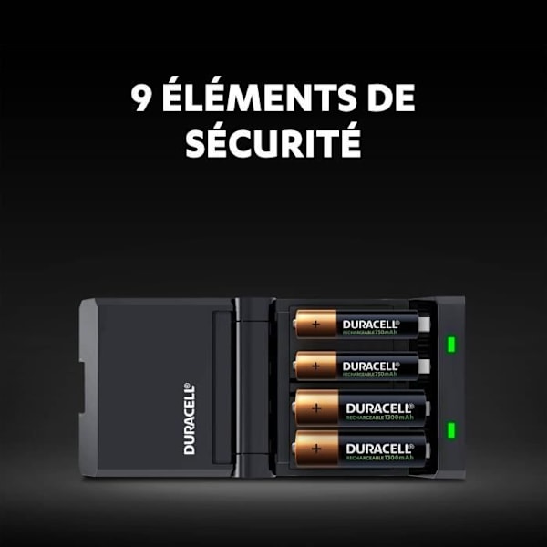 Duracell batterioplader 45min oplader til 4 AA/AAA batterier