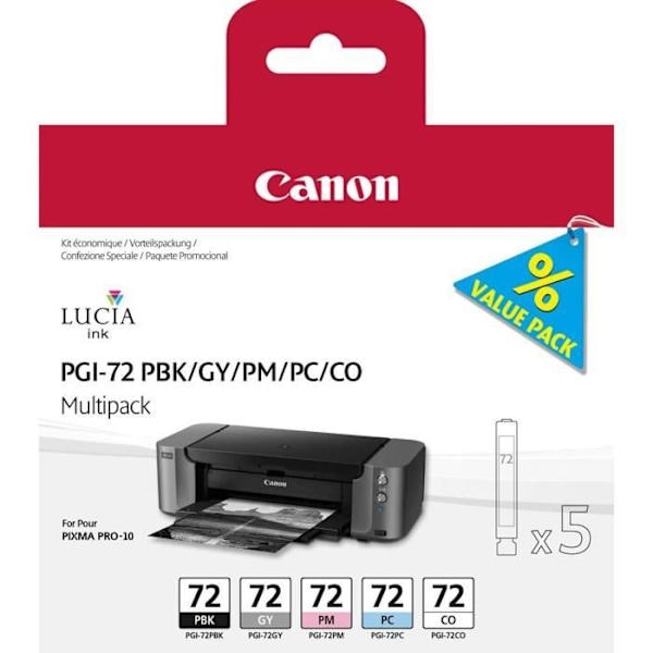 Multipack 5 blæk PBK/GY/PM/PC/CO