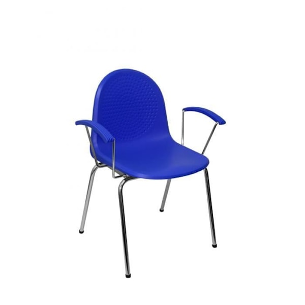 4 tuolin paketti - PIQUERAS JA CRESPO - Ves - Ergonomiset - Sininen muovi - Kiinteät käsinojat Blå