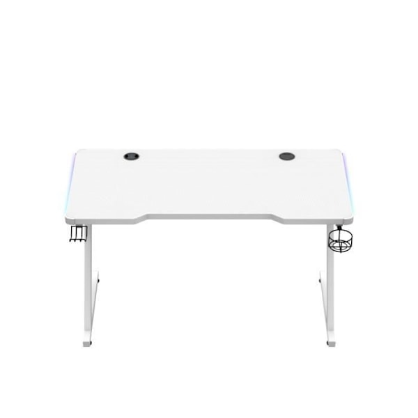 Bureau gaming HUZARO HERO 2.5 LED RGB Vit, 120x60x75cm Dryckeshållare, Hörlurskrok, PC-bord, Databehandling, Speldator Vit