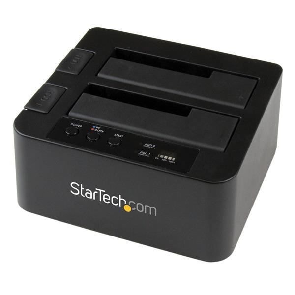 Kaksoiskopioija ja Telakka - STARTECH - SDOCK2U33RE - eSATA/USB 3.0 - Musta - 2,5/3,5 tuumaa