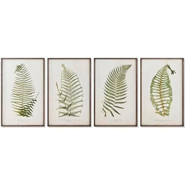 Maleri - HOME ESPRIT - Cottage Fern - 4 enheder - Flerfarvet - 70 cm - Moderne mångfärgad