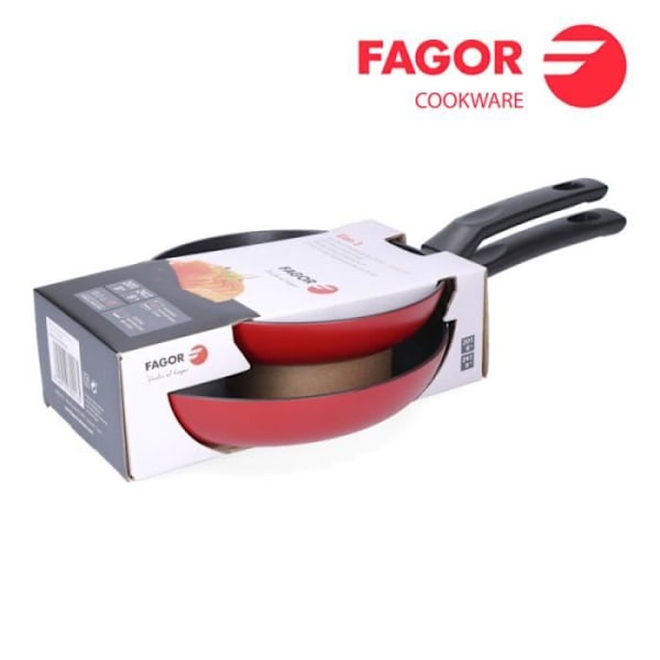 Stegepande - Fagor - Elan 3 - Rød - Ekstra tyk 3 mm aluminium - Non-stick Röd