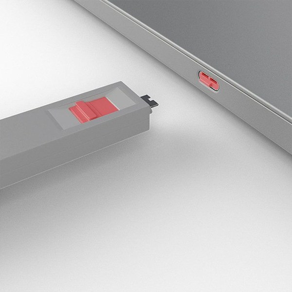 USB-C-portin lukitsin - LINDY - Sarja avaimella ja 4 lukolla - Värinä vaaleanpunainen - Takuu 2 vuotta