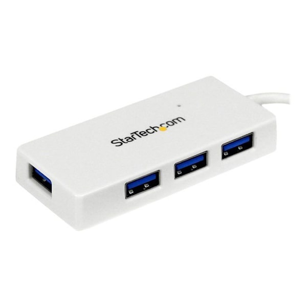 USB 3.0 Hub - StarTech - ST4300MINU3W - 4 porttia - Integroitu kaapeli - Valkoinen