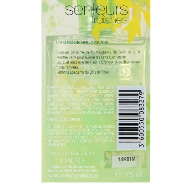 Eau Jeune Senteurs Fraîches Eau de Toilette 75ml