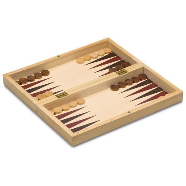Cayro - Shakki, tammi ja backgammon Beige, vit och brun
