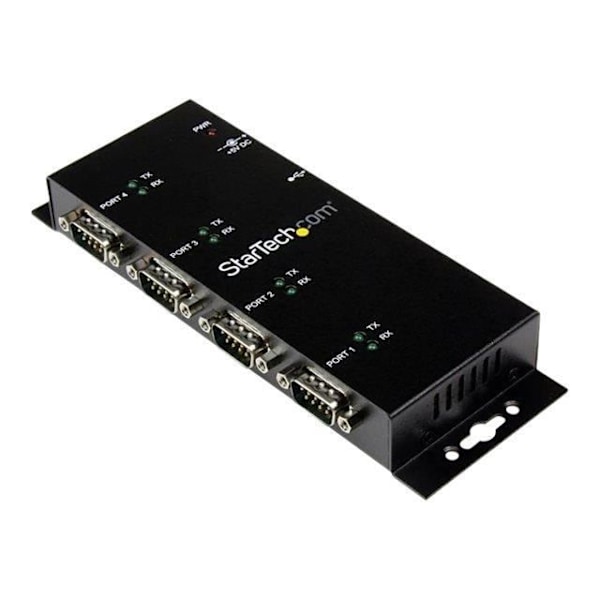 STARTECH.COM 4-portin USB sarjaporttiin DB9 RS232 sovitinkeskitin - Teollinen DIN-kiskoon ja seinäkiinnitys - Sarjasovitin - USB 2.0