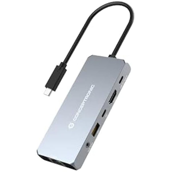 CONCEPTRONIC DONN22G 6 in 1 USB4-telakointiasema - 8K 60 Hz HDMI - 2,5 GbE - 100 W USB