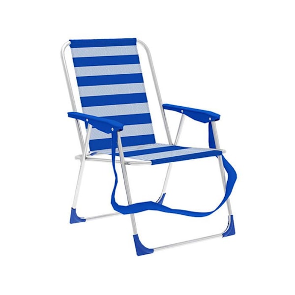 Hopfällbar strandstol Blue White Stripes - Marbueno
