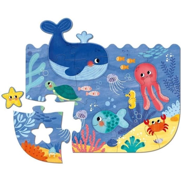 XXL Pussel - Ocean - GOULA - 4 element - 60 x 52 cm - För baby från 24 månader till 2 år Flerfärgad