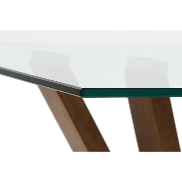 objekt hemstil soffbord - objekt hem - Modern ljusbrun - Transparent valnöt - Glas - Soffbord 130 cm