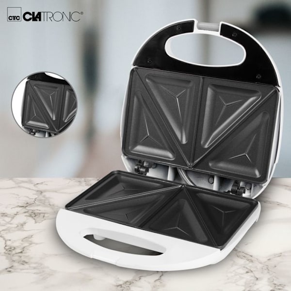 Sandwich- og Croque Monsieur-maskine Clatronic ST 3477 Hvid Vit