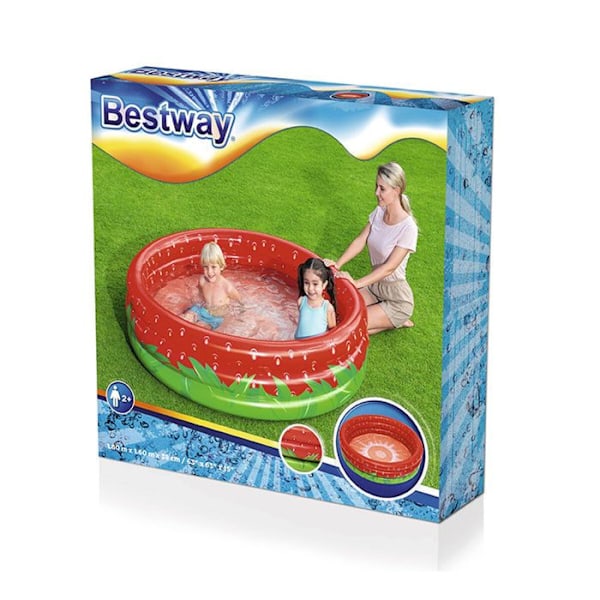 Ilmatäytteinen kahluuallas lapsille Bestway Strawberry 168 x 38 cm Röd