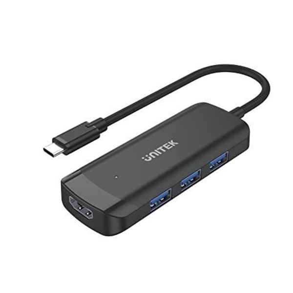 UNITEK UHUB Q4+ USB-C VOIMAANTUNUT HUB 4 IN 1 HDMI:LLA - PIIRISARJA