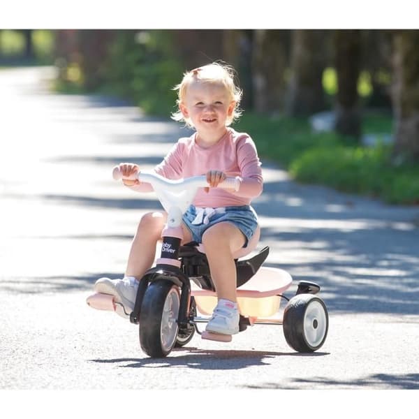 Smoby Baby Driver Plus Evolutionary Trehjuling - Rosa Ros