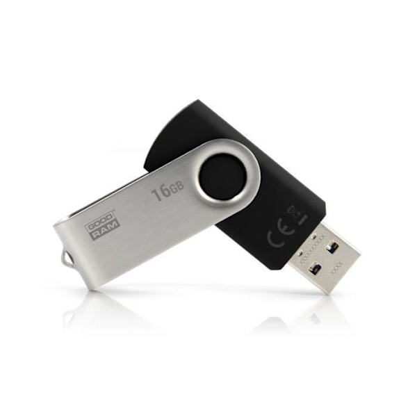 Goodram UTS3, 16 GB, 3.0 (3.1 Gen 1), USB Type-A-stik, 60 MB-s, Drejelig, Sort Sort