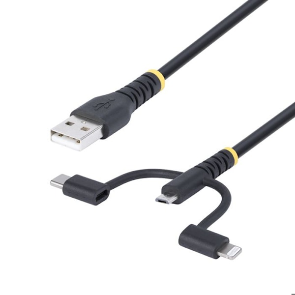 USB-laddarkabel 3-i-1 - STARTECH.COM - 1m - Apple MFi-certifierad - Hållbar - Svart