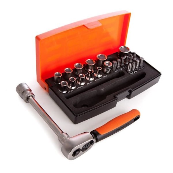 BAHCO 1/4 tomme 25 dele socket sæt - Højtydende stållegeme - Mikrosatineret finish