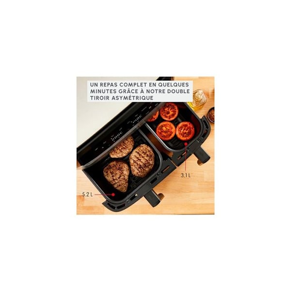 Moulinex Dual Easy Fry & Grill Inox - Luftfritös & grill - 2 lådor - EZ905D20 Rostfritt stål
