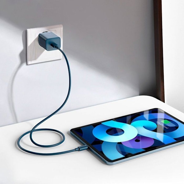 Mobiloplader - BASEUS - Super Si - Type-C 20W - Type-C til Lightning kabel - Blå Blå