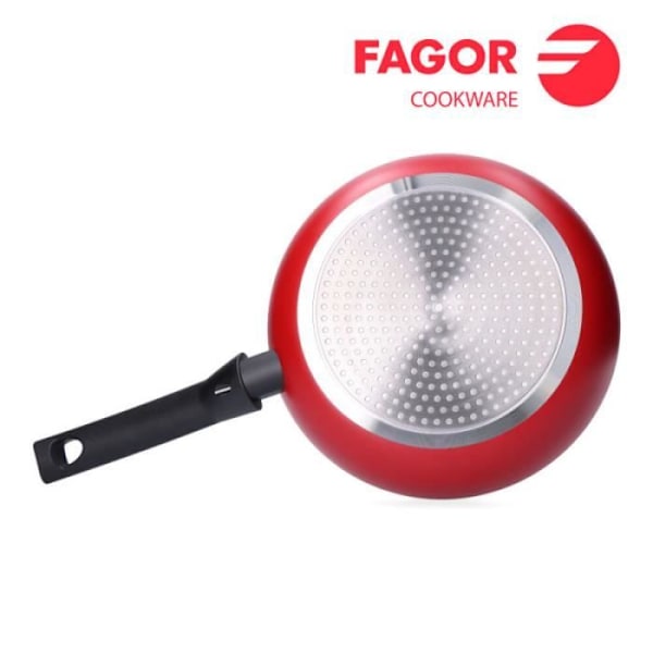 Stegepande - Fagor - Elan 3 - Rød - Ekstra tyk 3 mm aluminium - Non-stick Röd