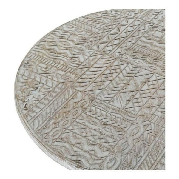 Sidebord - LANA DECO - Thyann - Guldmetal - Mangotræ - 75 x 75 x 50 cm Vitt guld