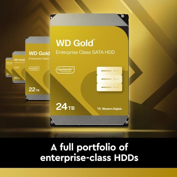 Harddisk - Western Digital - WD Gold - 22TB - intern - 3,5 tommer - SATA 6Gb/s
