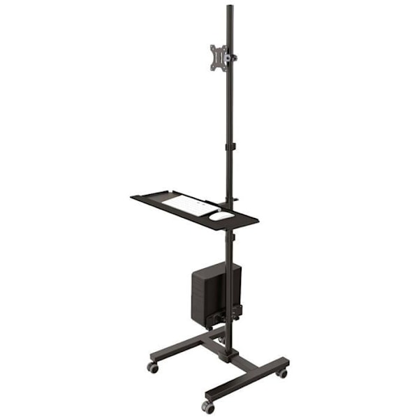 Mobilestativ til skærm - NEWSTAR - FPMA-MOBILE1700 - Op til 32 tommer - Justerbar højde 175 cm - Sort
