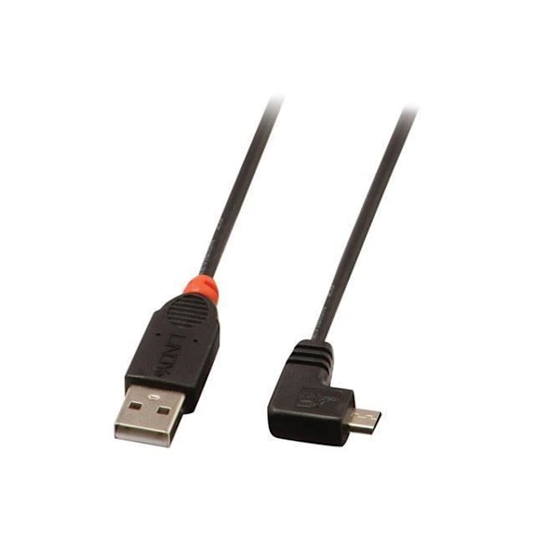 USB 2.0 type A/micro-B kabel vinklet, 1m