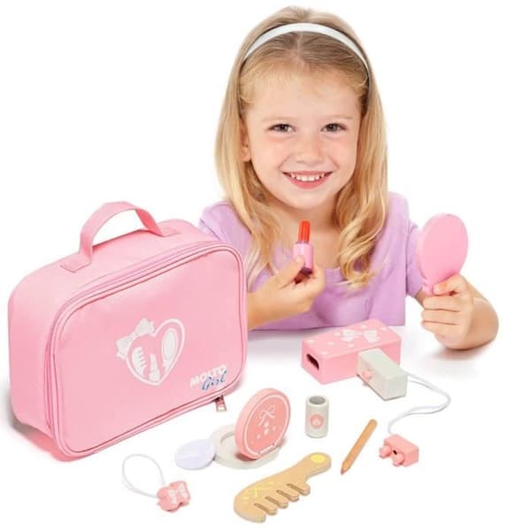 Beautycase. träleksak Ros