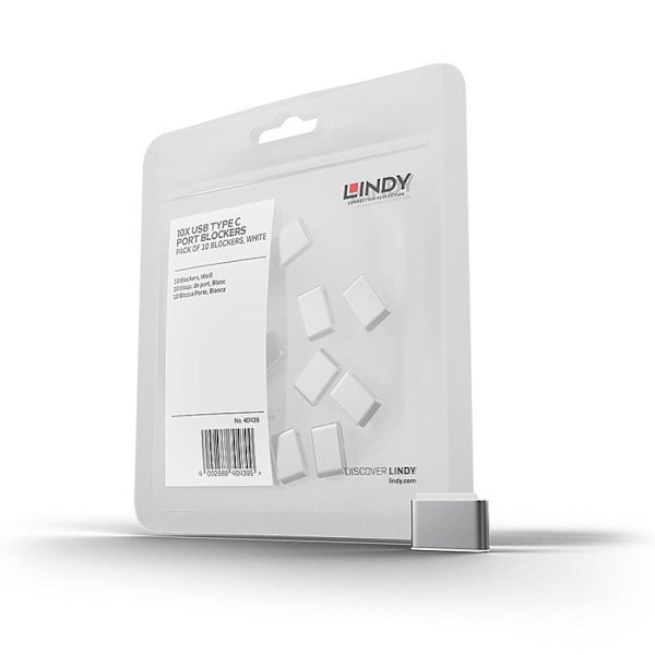 LINDY USB Type C portblokkere, hvid, 10 stk Vit