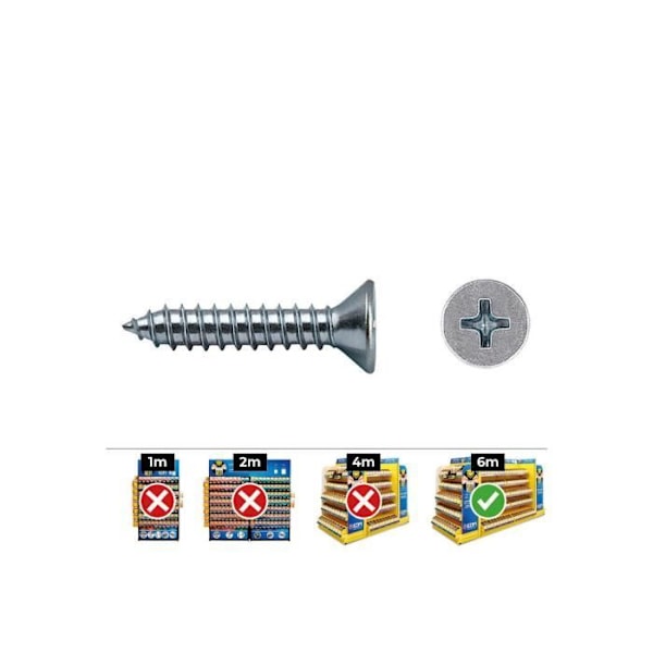 GENERIC - Forsænket skrue til blade. Philips Din 7982 5,5x25 Zink. Æske 250 Uni. Celo
