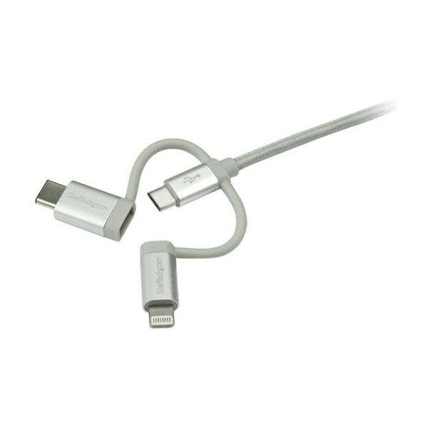 USB-multianslutningskabel - StarTech.com - LTCUB1MGR - 1 m - Lightning, USB-C, Micro USB
