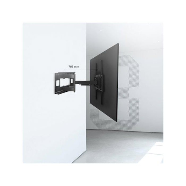AISENS WT120TSLE-163 Professional pyörivä jalusta näytölle/televisiolle 60-120cm, musta