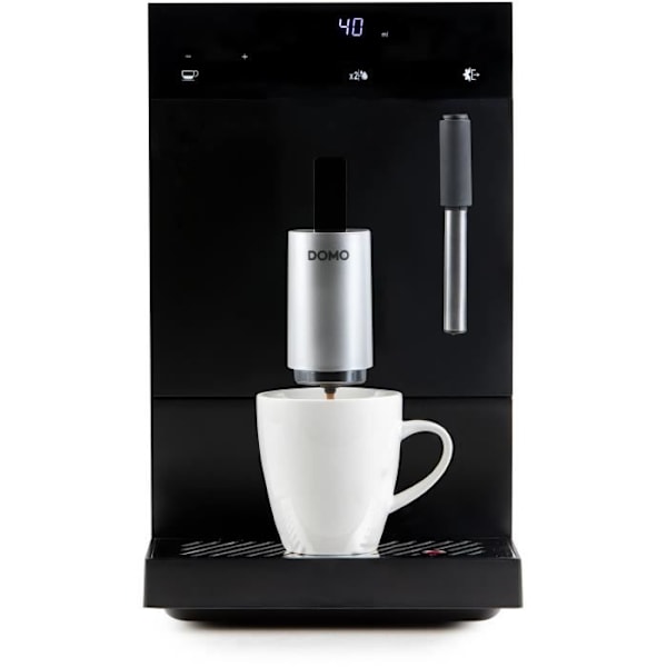Automatisk espressomaskine med kværn - DOMO - DO1150K - 1350 W - 19 bar - 125 g kaffe - Sort Svart