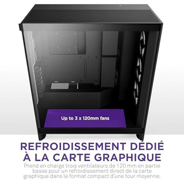 Mediocre tour ATX - NZXT - H7 Flow RGB - 3 fläktar 120 mm - Optimal kylning - Nätpaneler