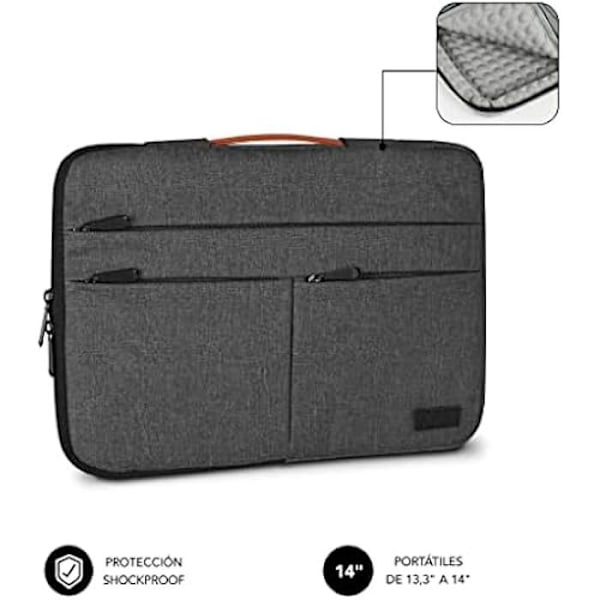 SUBBLIM Air Padding 360 sleeve för 13,3-14" laptop - Mörkgrå Mörkgrå