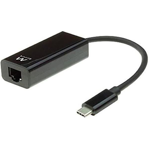 Gigabit USB-C nätverksadapter - EWENT - Ethernet - Plug and Play - USB-C - Trådbunden - 10/100/1000 Mbps Svart