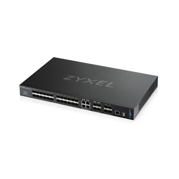 L3 administreret switch - ZyXEL - XGS4600-32F - 24 Gig SFP porte - 4 10G SFP+ porte - Stapelbar Sort