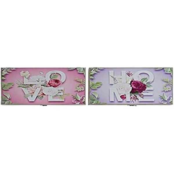 MDF trälock - HEMINREDNING - Set om 2 - Lila - 46 x 6 x 32 cm - Flerfärgad Flerfärgad