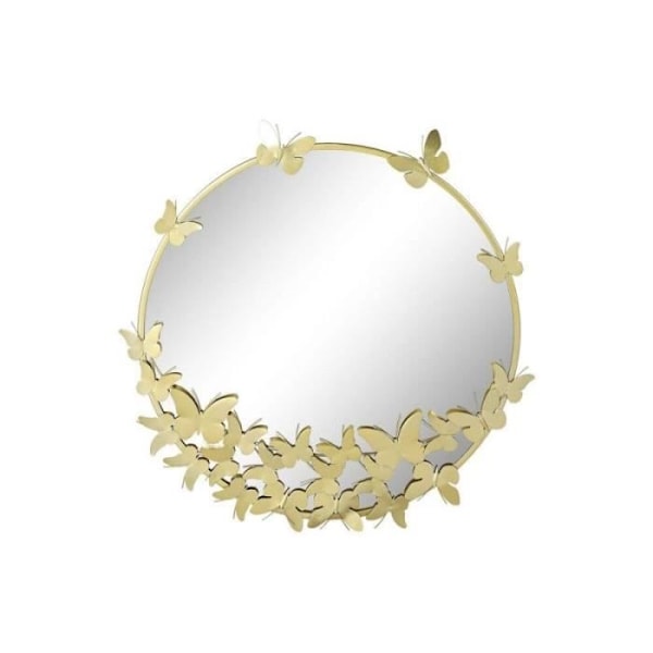 Afløbsbord - DKD Home Decor - Gyldent Metal Spejl - 50 x 50 x 55 cm - Moderne Stil - Design gyllene