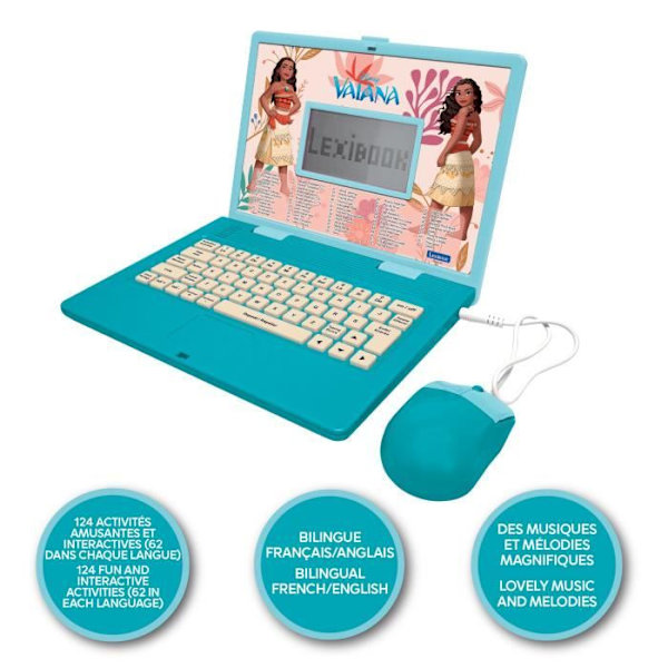 Bilingv computer Vaiana med 124 aktiviteter (EN/FR)