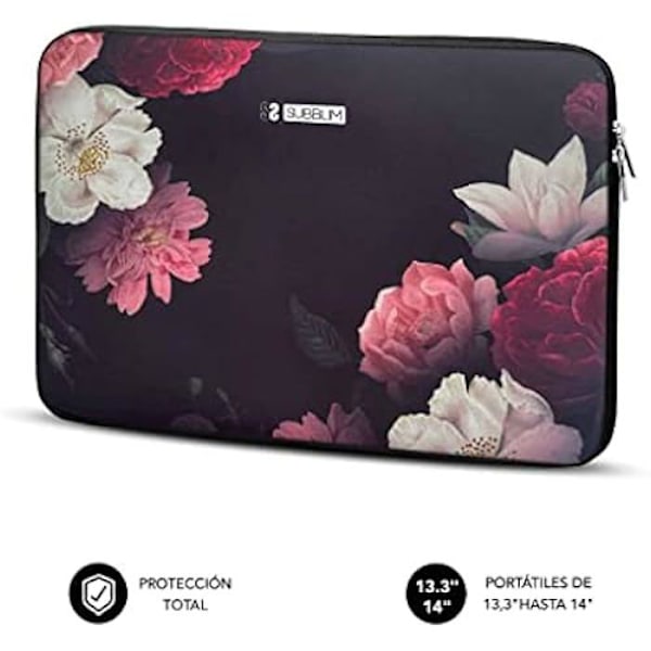 SUBBLIM Neopren Computertaske Trendy Sleeve Neo 13.3-14 Blomster