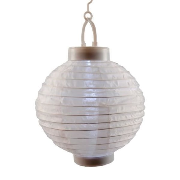 Solarlampe - LED - Rund - Hvid - Diameter 20 cm - Solenergi Vit