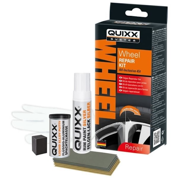 Fälgreparationssats - Quixx - 10 delar - Silver - Repreparation - Professionell restaurering Pengar
