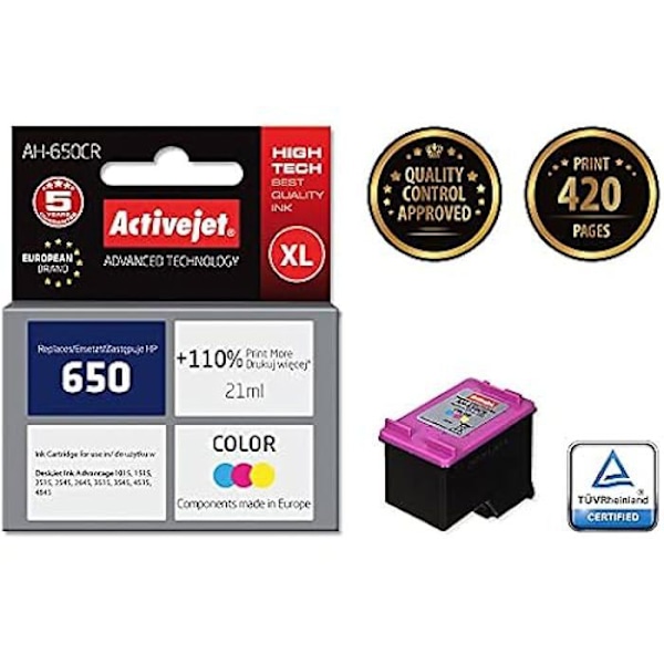 Activejet AH-650CR Mustekasetti 1 kpl Yhteensopiva Suuri tuotto (XL) Syano, Magenta, Keltainen