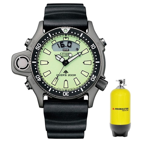 Citizen - Herrklocka - Kvarts - Analog - Digital - Svart gummiband - JP2007-17W Svart