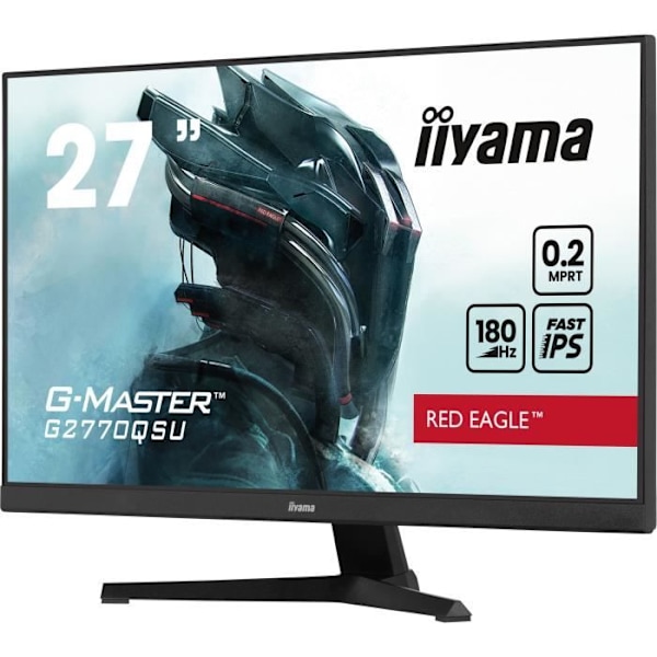 PC-skærm - IIYAMA - G2770QSU-B6 - 27" QHD - Hurtig IPS - 180Hz - 0.2ms - HDMI/DP/USB HUB - Højttalere - Sort